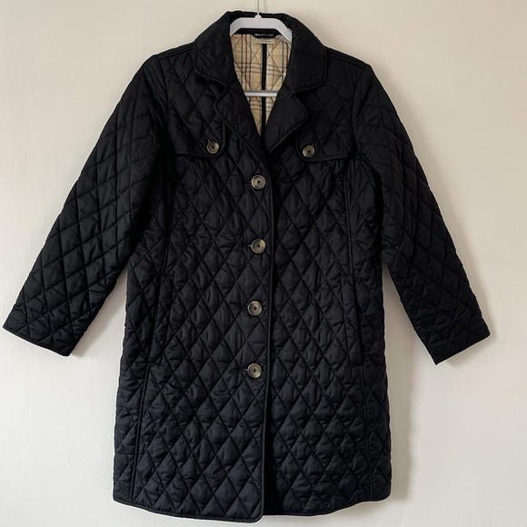 LL Bean Vintage Women's Black Quilted Barn Coat Jacket Size M Petite - Picture 1 of 6